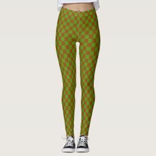 Leggings Patrón de tablero de cuadros de manzana carameliza