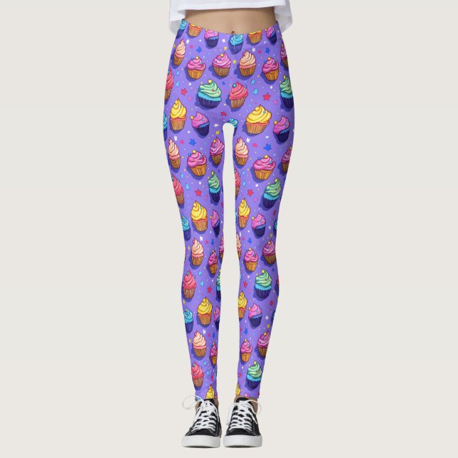 Leggings Patrón de tarta divertida con escarcha: Panadería  (Anverso)