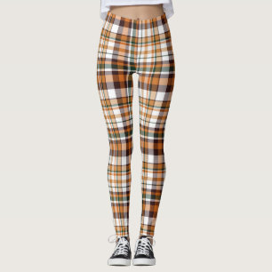 Leggings Patrón de tartán de plaid de Acción de Gracias