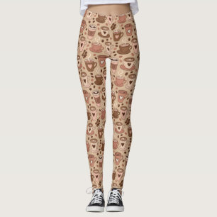 Leggings Patrón de taza de café acogedor (1)
