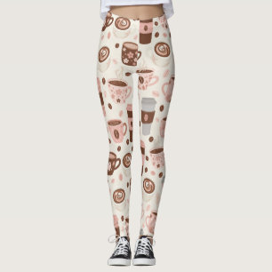 Leggings Patrón de Taza de Café Acogedor (10)