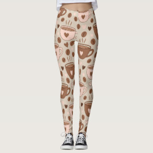Leggings Patrón de taza de café acogedor (11)