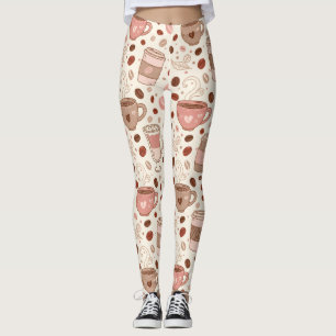 Leggings Patrón de taza de café acogedor (3)