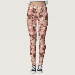 Leggings Patrón de taza de café acogedor (5)