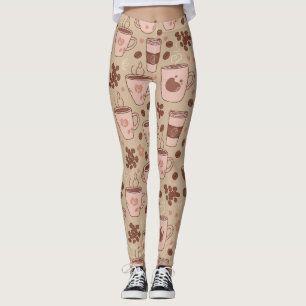 Leggings Patrón de taza de café acogedor (7)
