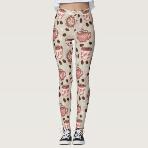 Leggings Patrón de taza de café acogedor (9)