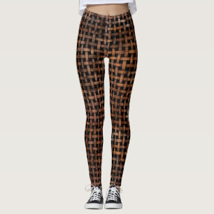 Leggings Patrón de tejido de madera