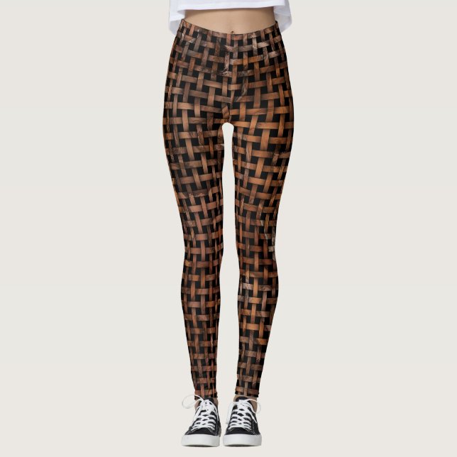 Leggings Patrón de tejido de madera (Anverso)