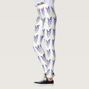 Leggings Patrón de tela azul.