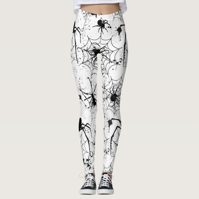 Leggings Patrón de telaraña de Halloween  (Anverso)