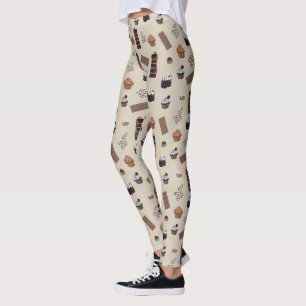 Leggings Patrón de tema del chocolate
