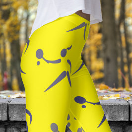 Leggings Patrón de tenis femenino de moda Cadmio amarillo