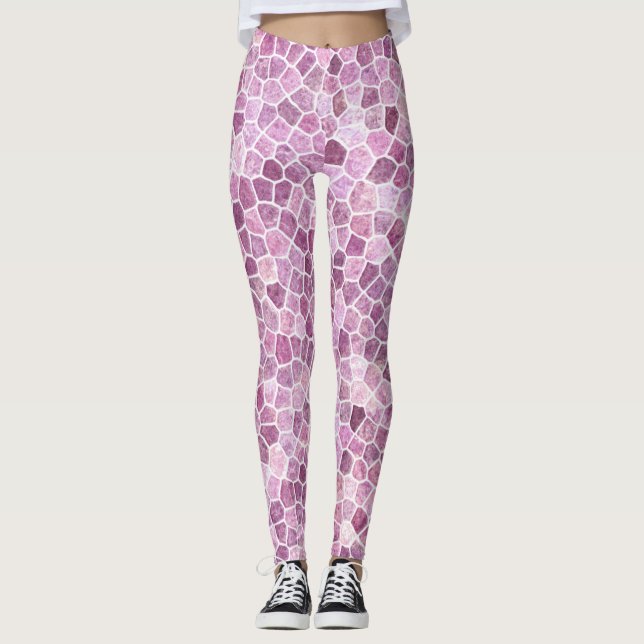 Leggings Patrón de Terrazo de Parche Mosaico Cobblestone Ro (Anverso)