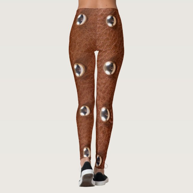 Leggings patrón de textura de cuero (Reverso)