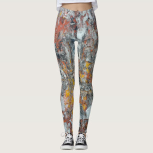 Leggings patrón de textura de pared ondulada pap abstracto
