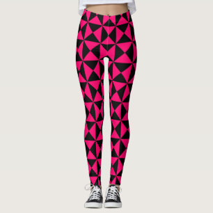 Leggings Patrón de textura geométrica de negro y marrón