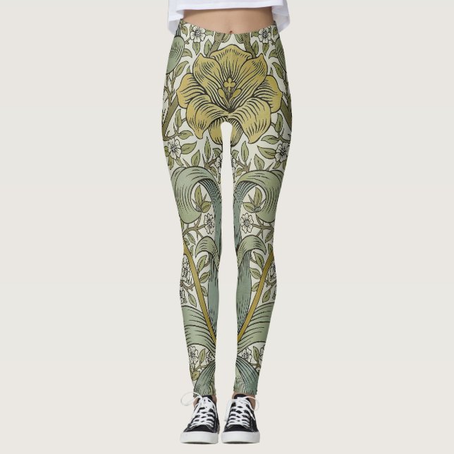 Leggings Patrón de Thicket de la primavera de William Morri (Anverso)