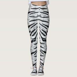 Leggings Patrón de tigre blanco