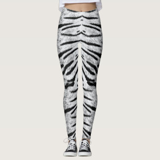 Leggings Patrón de tigre blanco