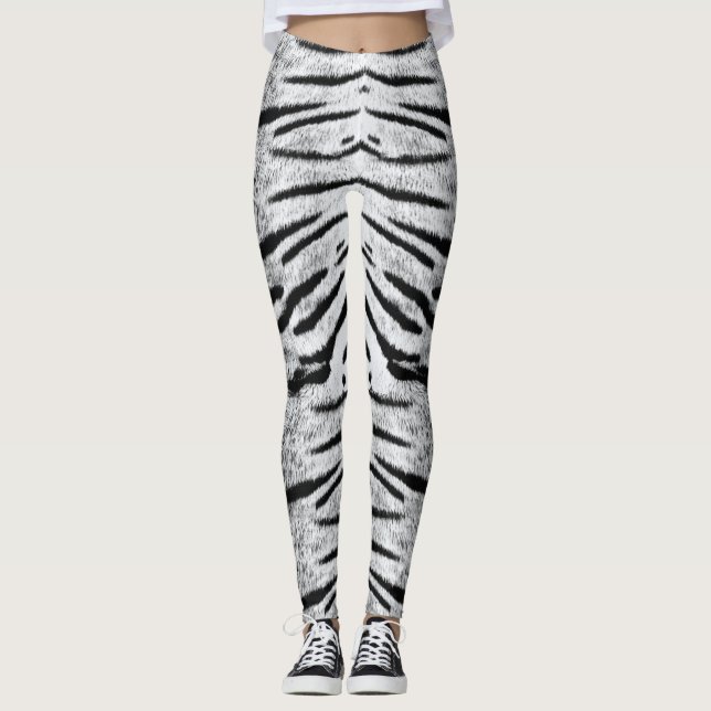 Leggings Patrón de tigre blanco (Anverso)