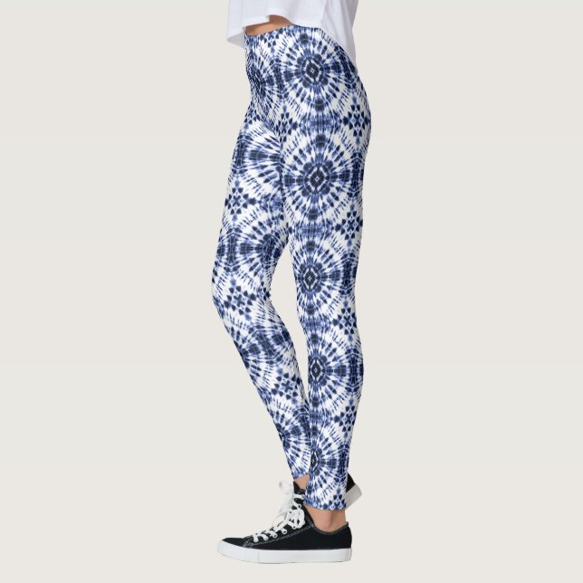 Leggings Patrón de tinte azul oscuro (Izquierda)