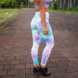 Leggings Patrón de tinte de canto de algodón<br><div class="desc">Diseño divertido de tintes morados y azules.</div>