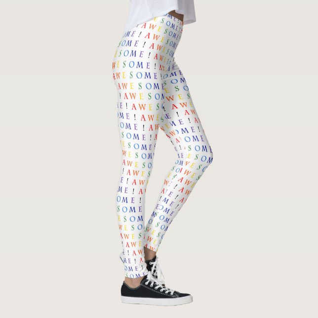 Leggings Patrón de Tipografía Impresionante Arcoíris (Derecha)