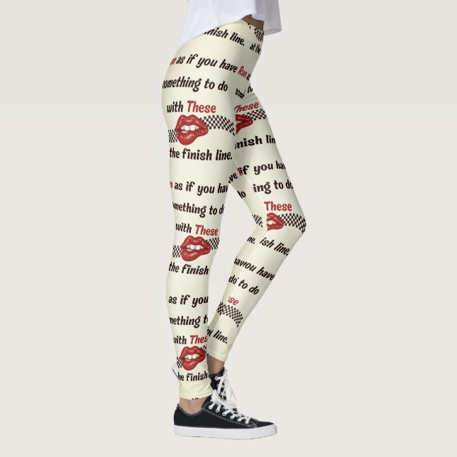Leggings Patrón de tipografía motivacional lúdico (Derecha)