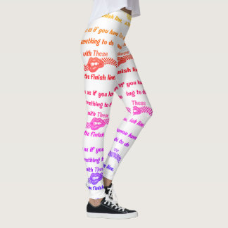 Leggings Patrón de tipografía motivacional lúdico