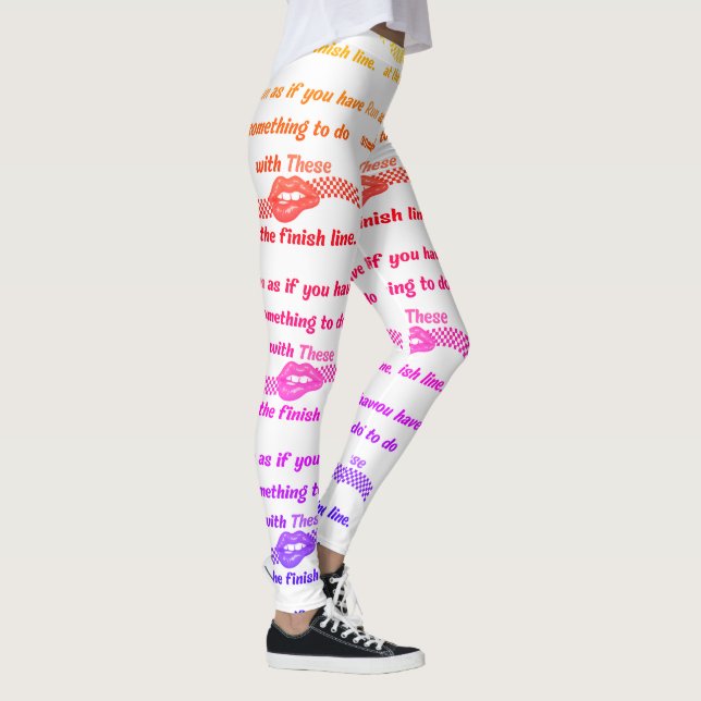 Leggings Patrón de tipografía motivacional lúdico (Derecha)