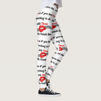 Leggings Patrón de tipografía motivacional lúdico