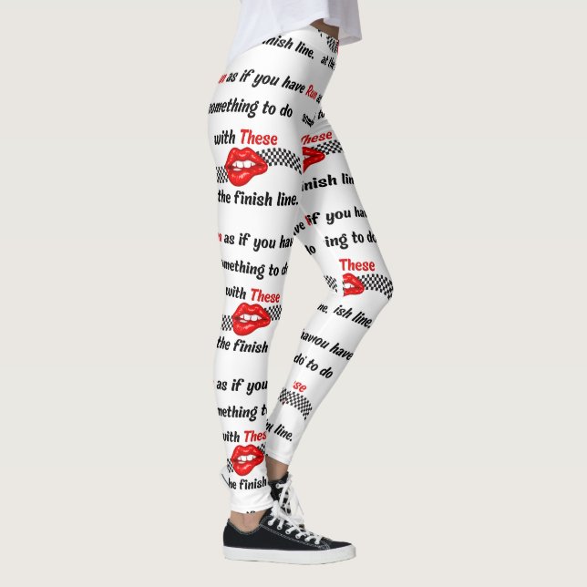 Leggings Patrón de tipografía motivacional lúdico (Derecha)