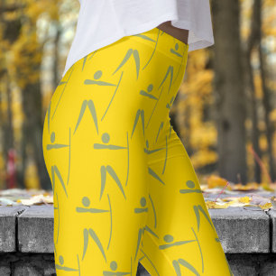 Leggings Patrón de tiro con arco de mujeres amarillas adora