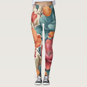 Leggings Patrón de todas las legumbres de impresión Florals