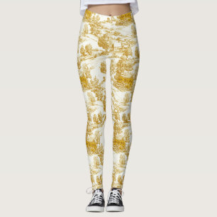 Leggings Patrón de Toile de Hogar Girasol Dorado Rústico