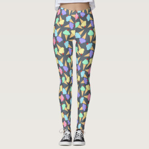 Leggings Patrón de tonos de crema de hielo cúbico