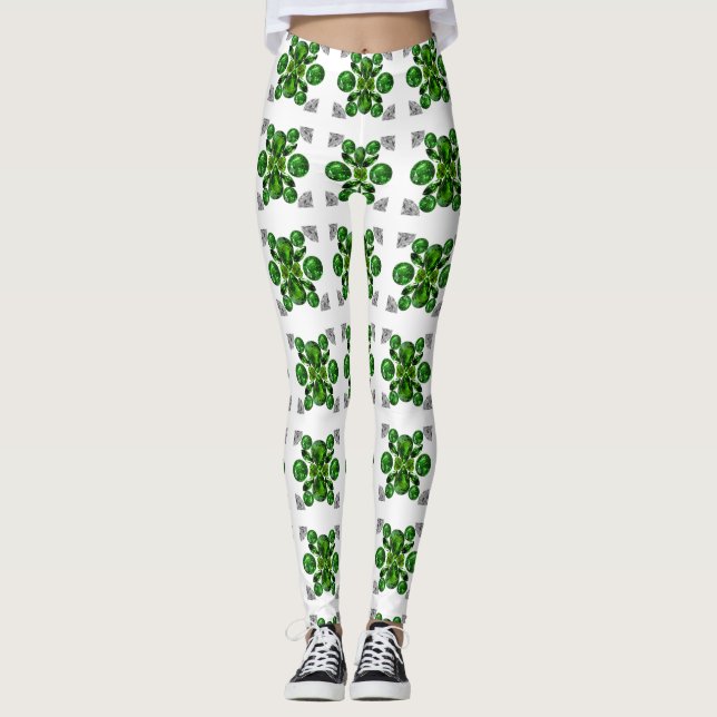 Leggings Patrón de tortuga verde (Anverso)