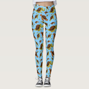 Leggings Patrón de tortugas marinas