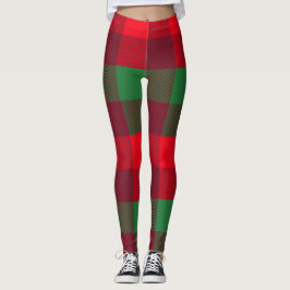 Leggings Patrón de tracción de búfalo rojo de Navidades per