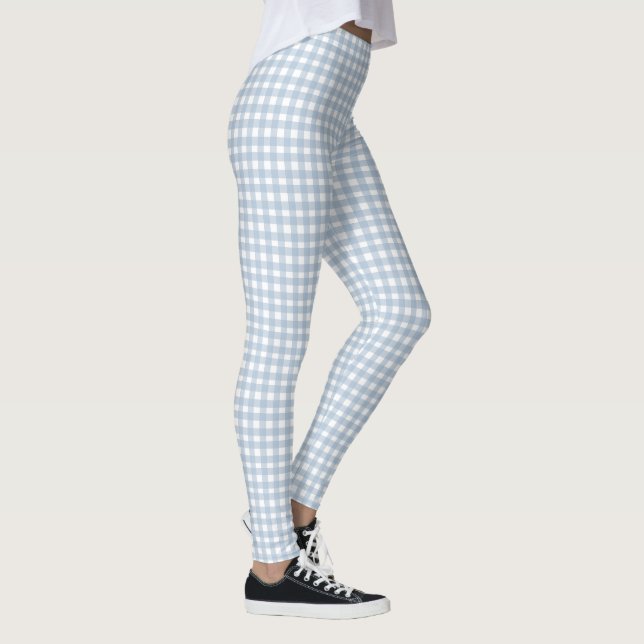 Leggings Patrón de trazo de tracción de Gingham azul minima (Derecha)