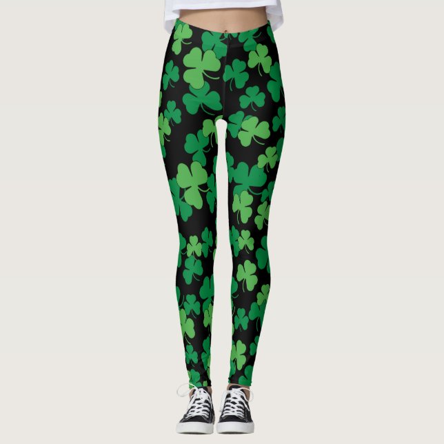 Leggings Patrón de trébol diurno (Anverso)