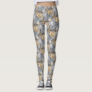 Leggings Patrón de trendy marrón/azul
