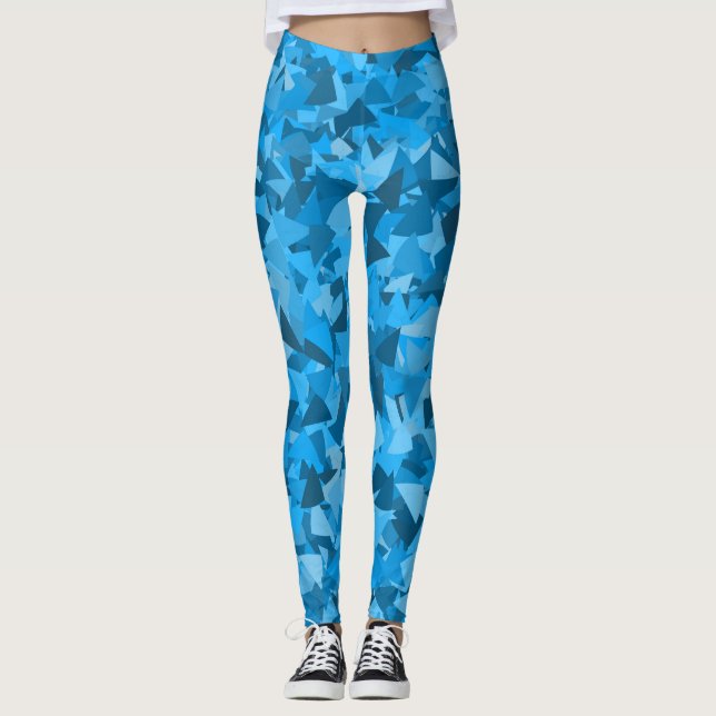 Leggings Patrón de Triángulo Azul (Anverso)