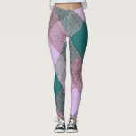 Leggings Patrón de triángulo verde de lavanda<br><div class="desc">Espliego único y triángulo verde riñen las leggatas para un nuevo giro moderno en la yegua!</div>