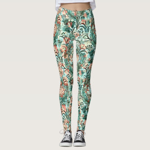 Leggings Patrón de Tulipán Peonía Crocus Pastel William Mor