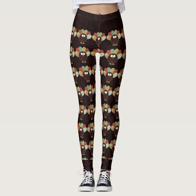 Leggings Patrón de Turquía con marrón flaco rico (Anverso)