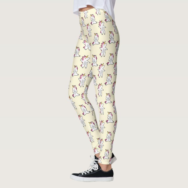 Leggings Patrón de unicornio aerobio cúbico (Izquierda)