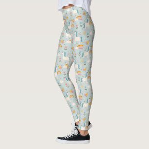 Leggings Patrón de Unicornio de arcoiris pastel