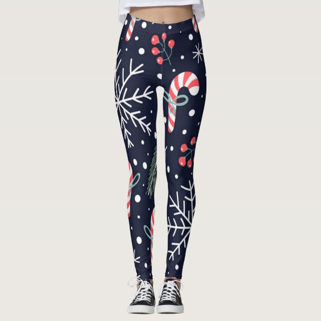 Leggings patrón de vacaciones sin problemas con navidades (Anverso)