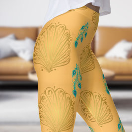 Leggings Patrón de ventilador elegante de pasto